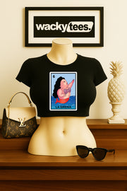 La Sirena Gorda Loteria Fat Mermaid Mexican Bingo Graphic Tee Shirt