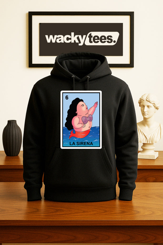 La Sirena Gorda Loteria Fat Mermaid Mexican Bingo Graphic Tee Shirt