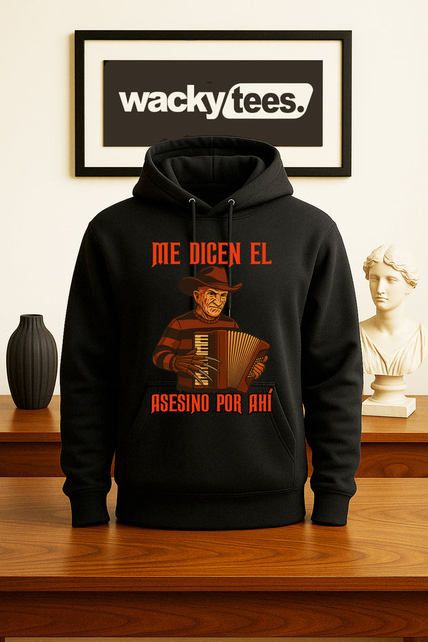 Me Dicen El Asesino Por Ahi Halloween Corrido Freddy Krueger Nightmare on Elm St Graphic Tee Shirt