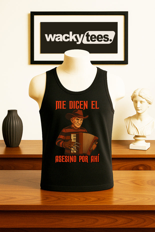 Me Dicen El Asesino Por Ahi Halloween Corrido Freddy Krueger Nightmare on Elm St Graphic Tee Shirt