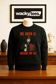 Me Dicen El Asesino Por Ahi Halloween Corrido Ghostface Scream Graphic Tee Shirt