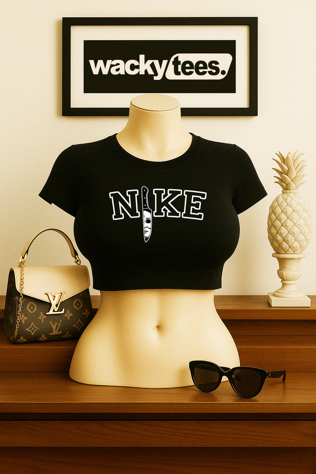 N!KE Michael Myers Knife Horror Terror Halloween Graphic Tee Shirt