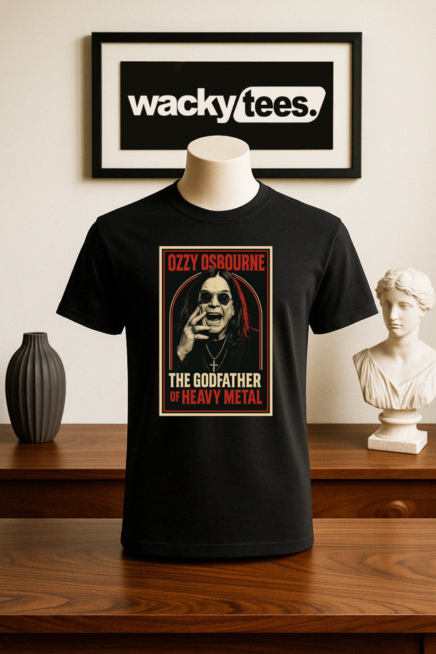 Ozzy Osbourne The Godfather of Heavy Metal Rockstar Rock Graphic Tee Shirt