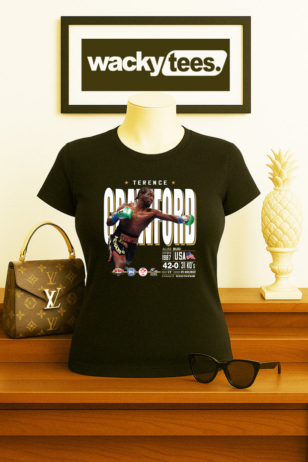 Terence Crawford Stats Tale of the Tape Boxing Champion Graphic Tee Shirt
