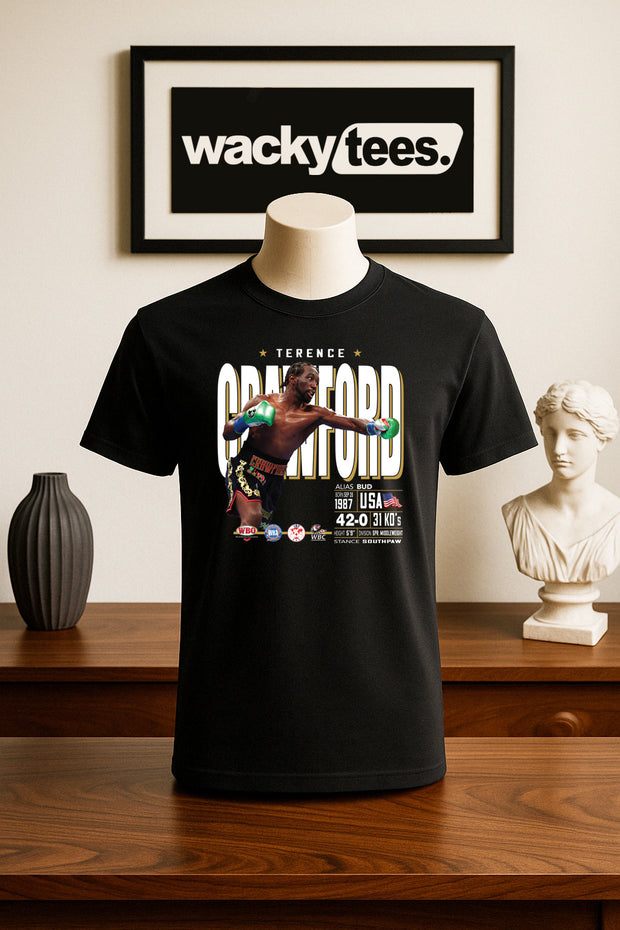 Terence Crawford Stats Tale of the Tape Boxing Champion Graphic Tee Shirt
