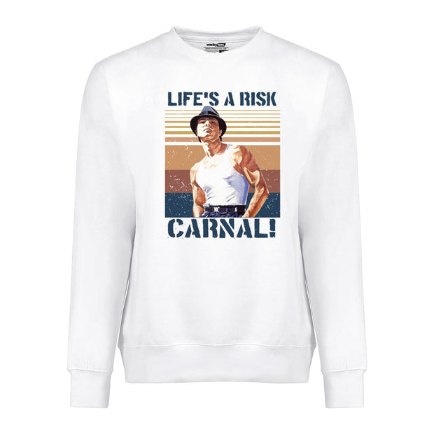 Lifes A Risk Carnal El Gallo Negro Blood In Blood Out Vatos Locos Graphic Tee Shirt