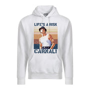 Lifes A Risk Carnal El Gallo Negro Blood In Blood Out Vatos Locos Graphic Tee Shirt