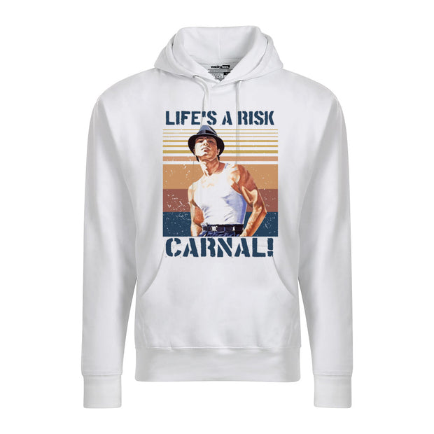 Lifes A Risk Carnal El Gallo Negro Blood In Blood Out Vatos Locos Graphic Tee Shirt